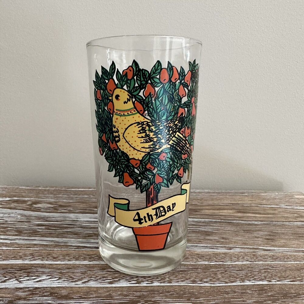 Vintage 12 Days Of Christmas Indiana Glass Tumbler Replacement 4th Day Glass
